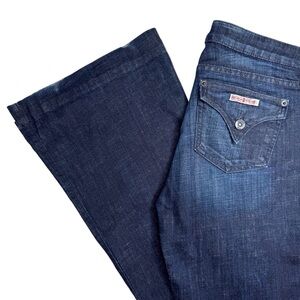 Hudson Ferris Flare Jeans Flap Pocket Y2K Boho Babe Bell Bottoms W508DCB Size 28